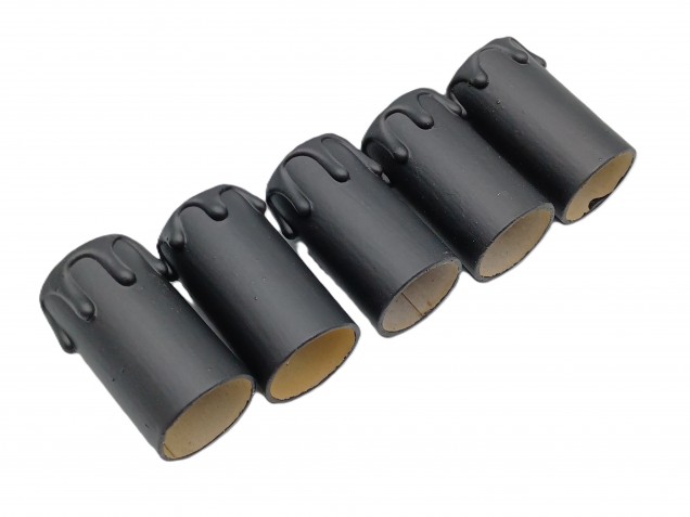 Chandelier Candle Tubes black Card 55mm x 26mm 