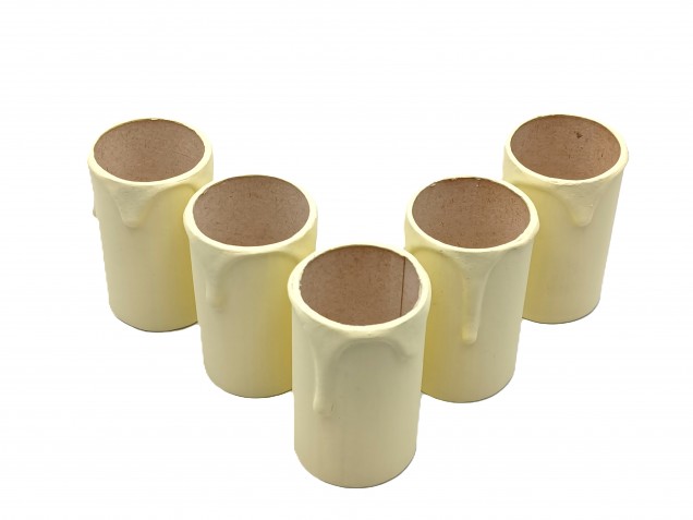 Candle Tubes Cream Drip Card 60mm x 32mm pack of 5