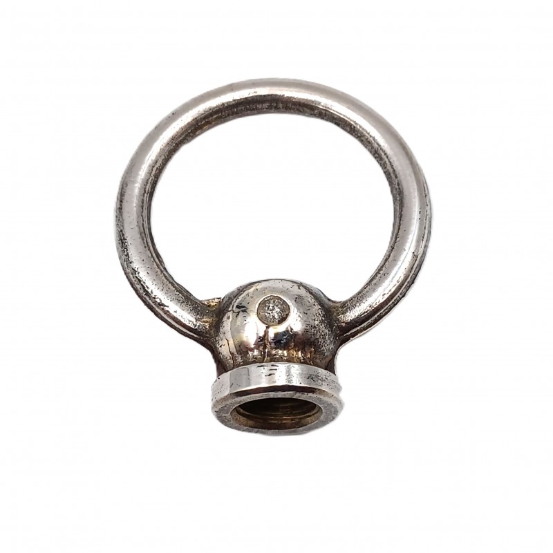 Chandelier hook closed loop solid brass nickel plated 10mm base thread