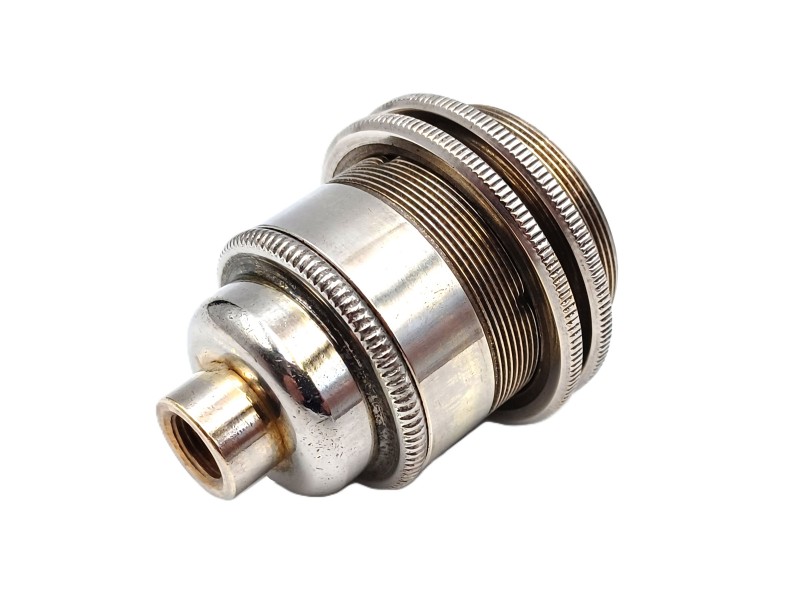 ES Lamp Holder brass Nickel plated Plus Shade Rings 10mm Thread 
