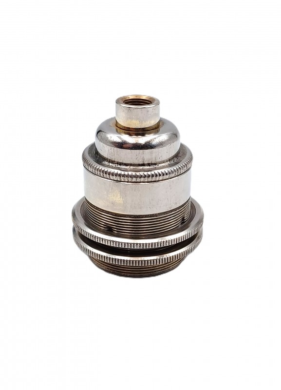 ES Lamp Holder brass Nickel plated Plus Shade Rings 10mm Thread 