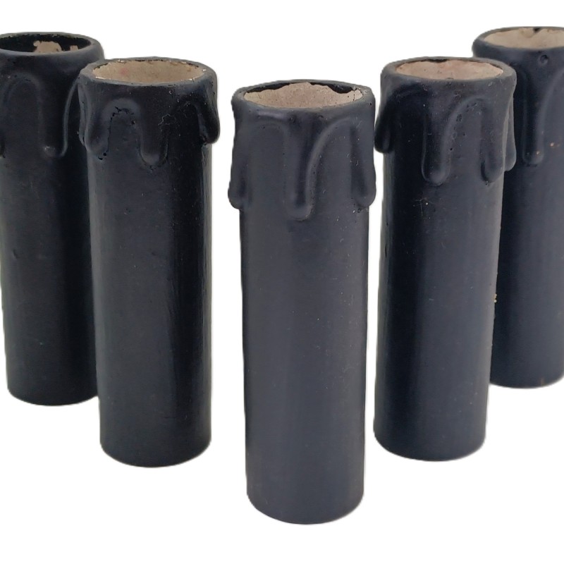 Candle Tube Black Drip Card 85mm x 22mm 
