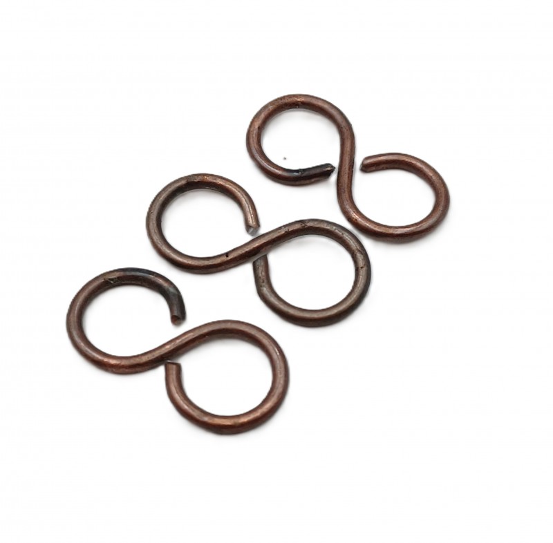 S hooks antique plated steel antique brass effect 3 pack