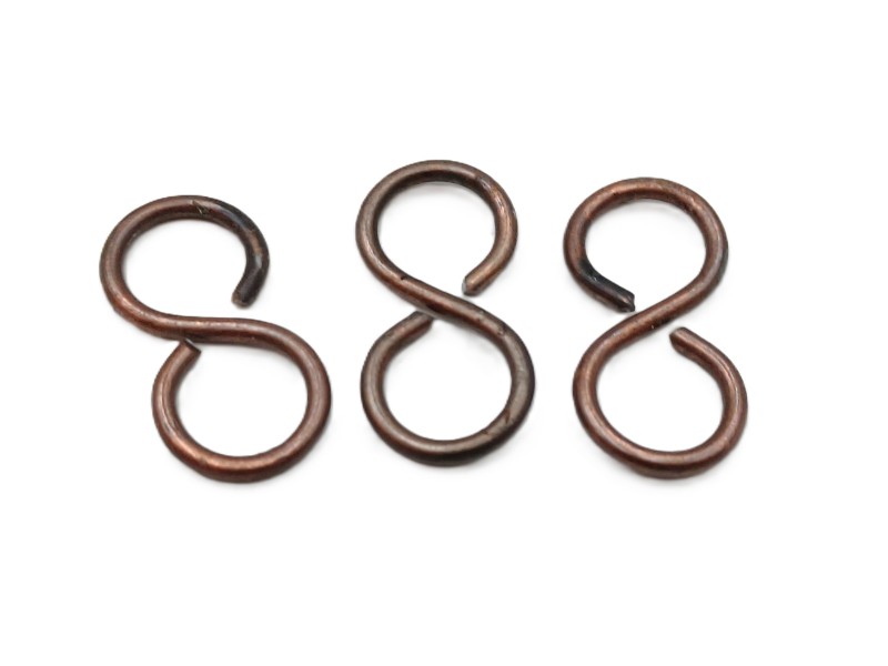 S hooks antique plated steel antique brass effect 3 pack