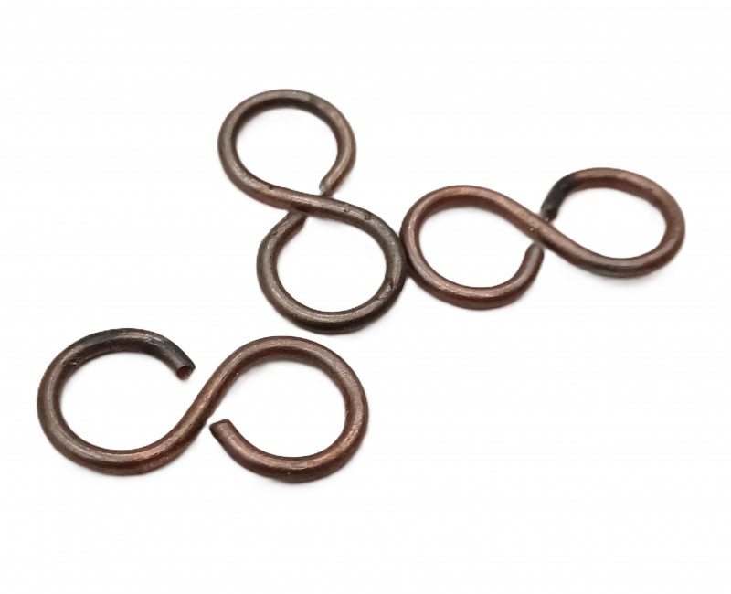 S hooks antique plated steel antique brass effect 3 pack