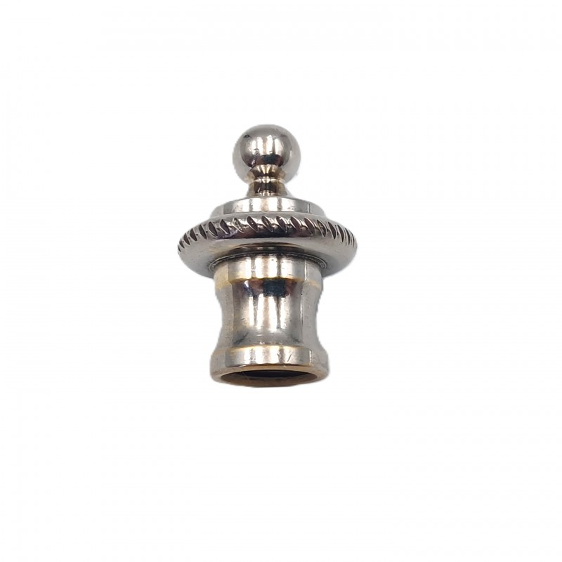 Nickel plated brass rope edge finial for lighting and chandeliers 