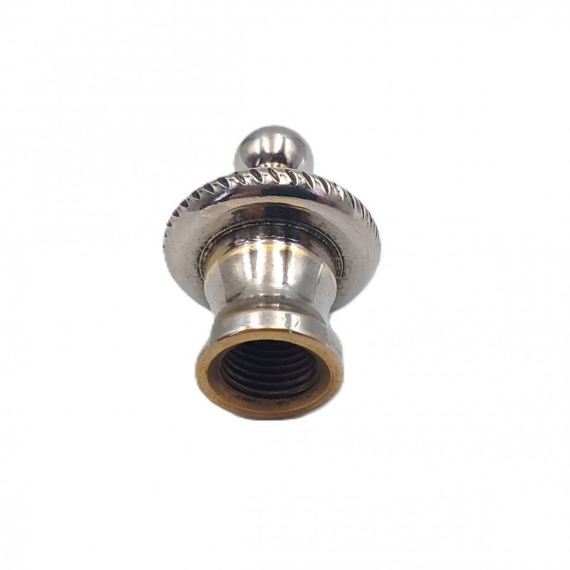 Nickel plated brass rope edge finial for lighting and chandeliers 