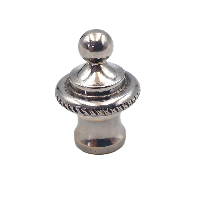 Nickel plated brass rope edge finial for lighting and chandeliers 