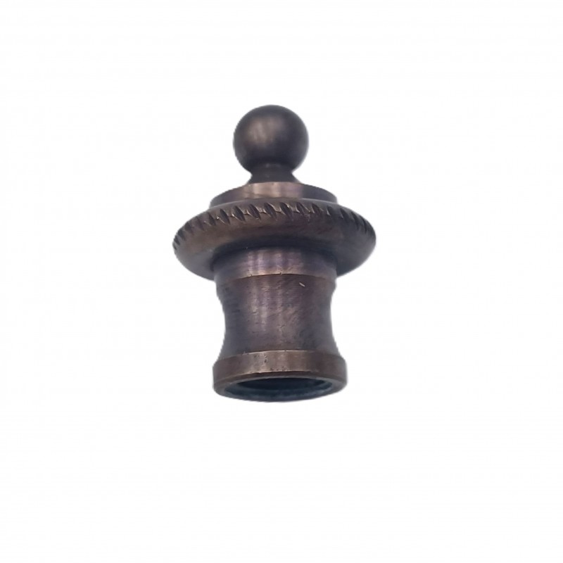 Old dark bronze rope edge finial for lighting and chandeliers 