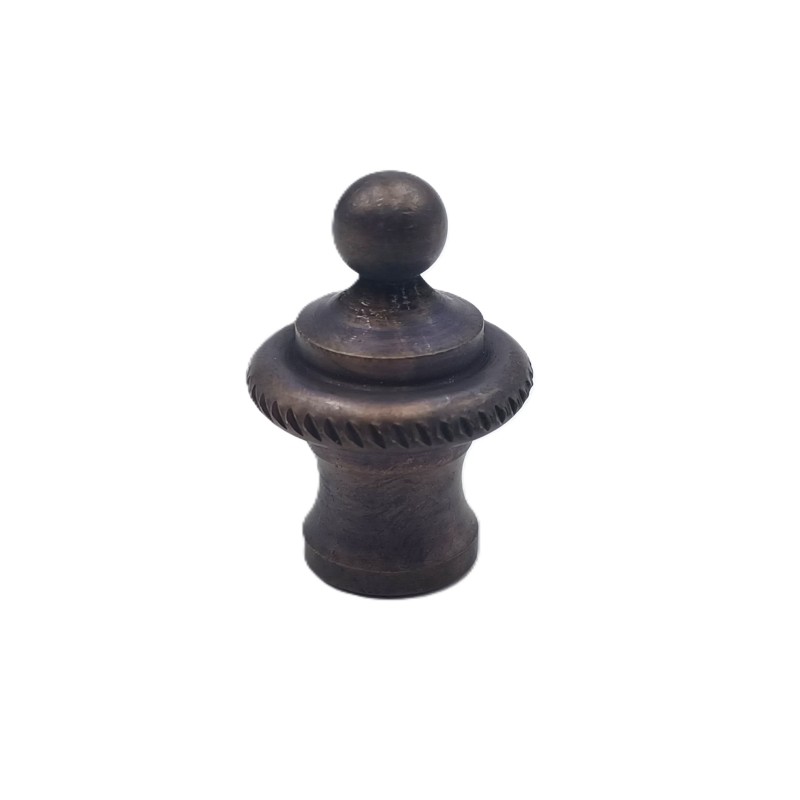 Old dark bronze rope edge finial for lighting and chandeliers 