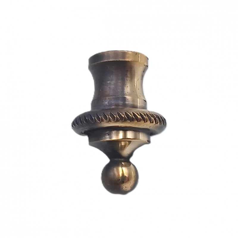 Brushed antique brass rope edge finial for lighting and chandeliers 