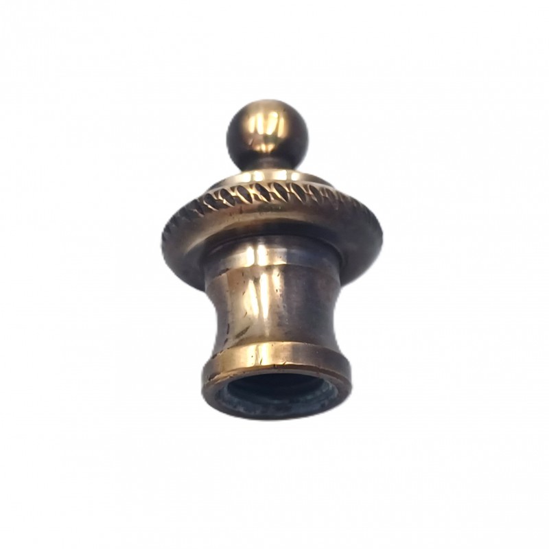 Brushed antique brass rope edge finial for lighting and chandeliers 