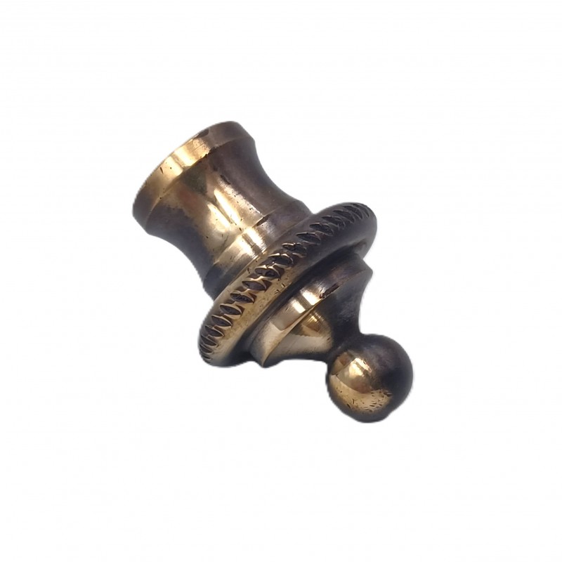 Brushed antique brass rope edge finial for lighting and chandeliers 