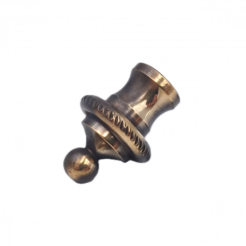 Brushed antique brass rope edge finial for lighting and chandeliers 