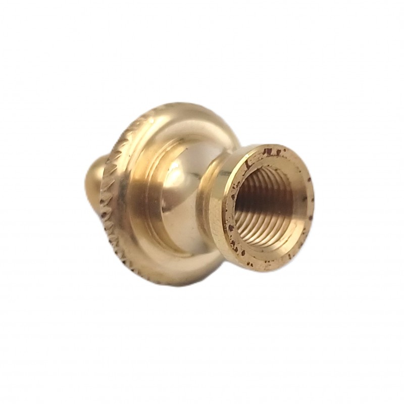 CHANDELIER ROPE EDGE FINIAL POLISHED CAST BRASS 10MM THREAD
