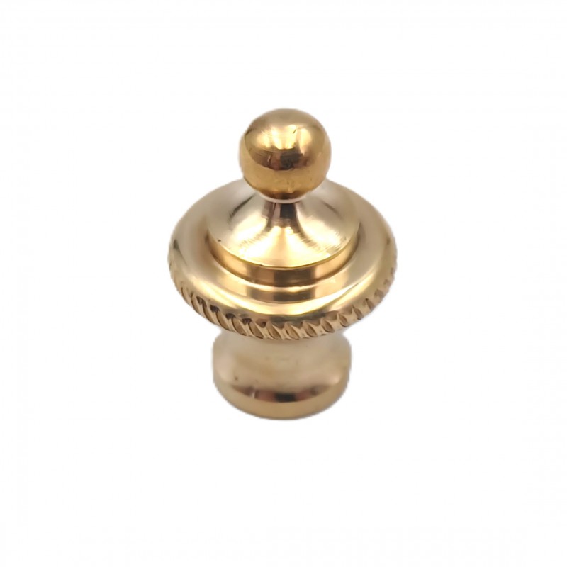 CHANDELIER ROPE EDGE FINIAL POLISHED CAST BRASS 10MM THREAD