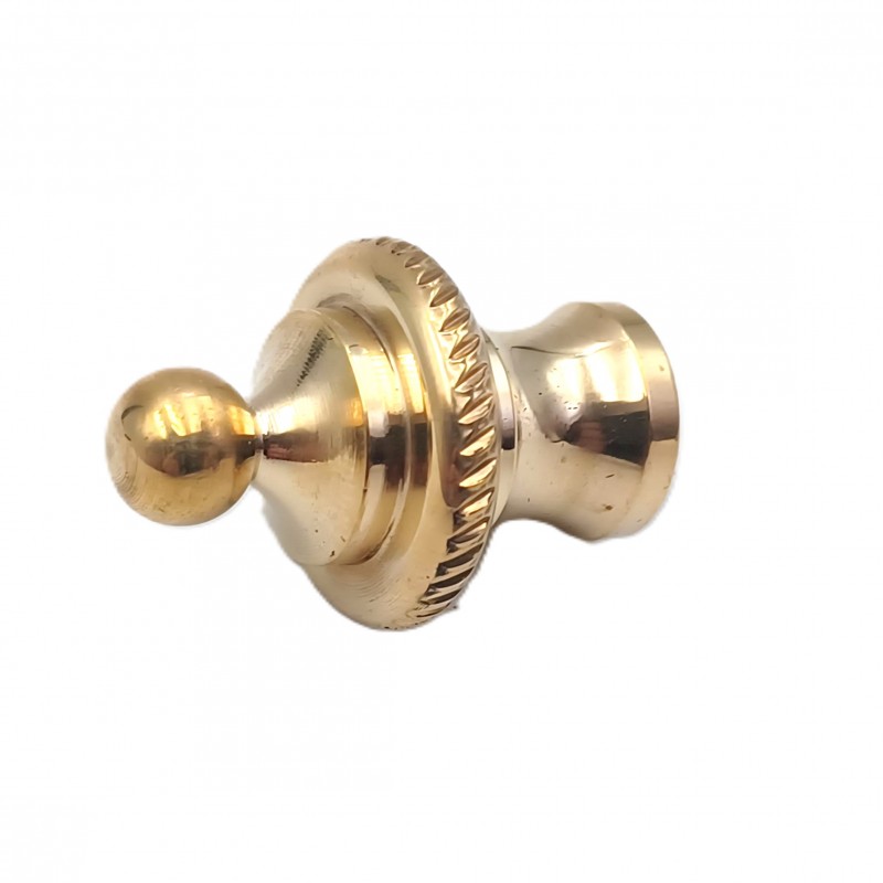 CHANDELIER ROPE EDGE FINIAL POLISHED CAST BRASS 10MM THREAD