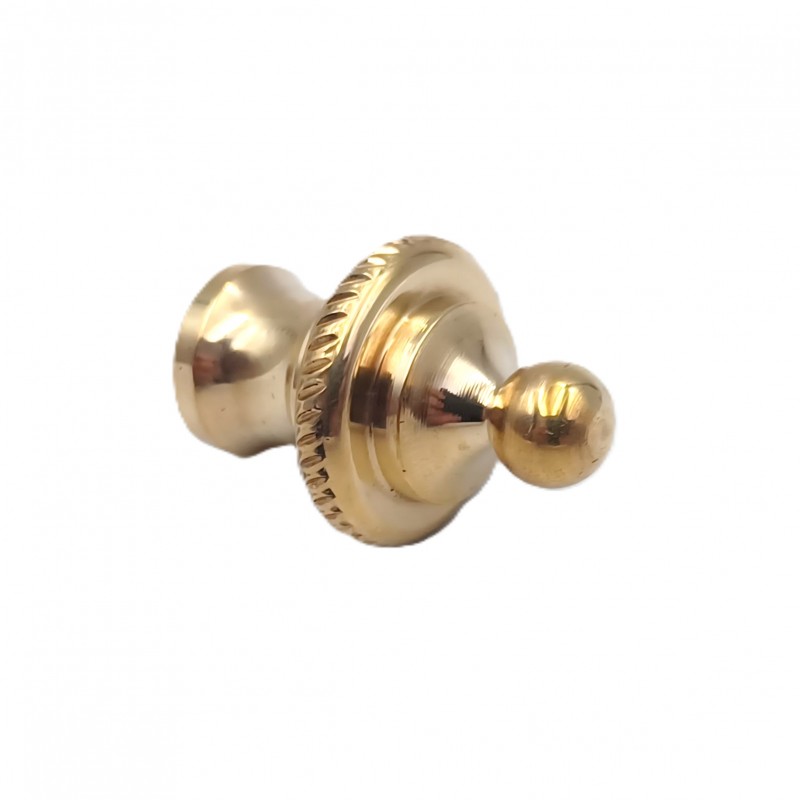 CHANDELIER ROPE EDGE FINIAL POLISHED CAST BRASS 10MM THREAD