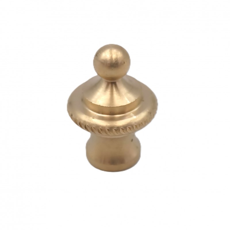 CHANDELIER ROPE EDGE FINIAL CAST BRASS 10MM THREAD