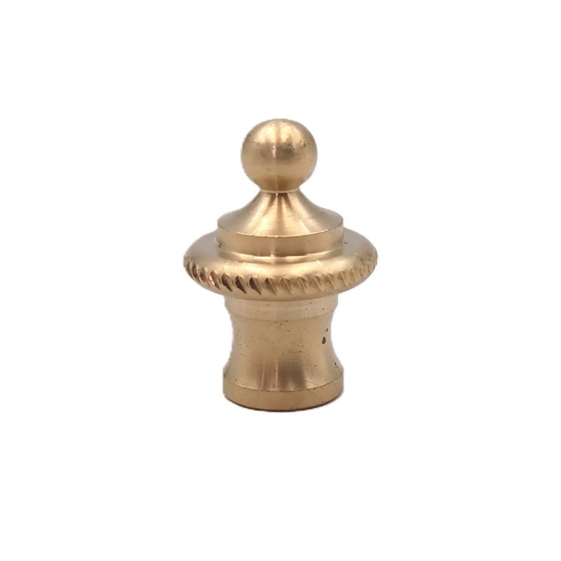 CHANDELIER ROPE EDGE FINIAL CAST BRASS 10MM THREAD