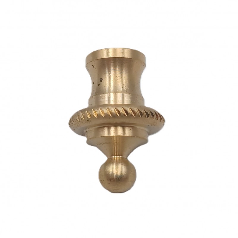 CHANDELIER ROPE EDGE FINIAL CAST BRASS 10MM THREAD