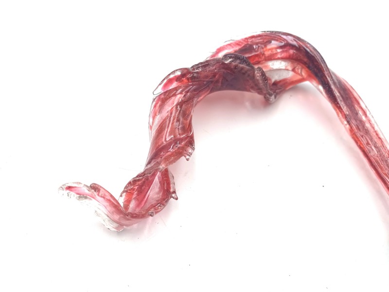 Antique chandelier overhang Leaf Red and clear