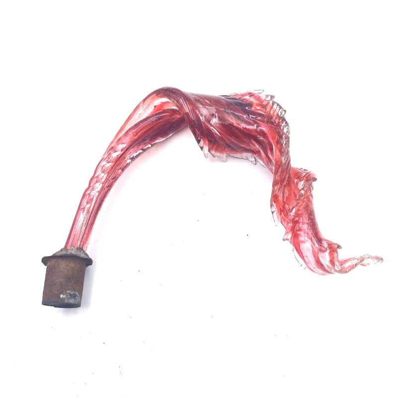 Antique chandelier overhang Leaf Red and clear