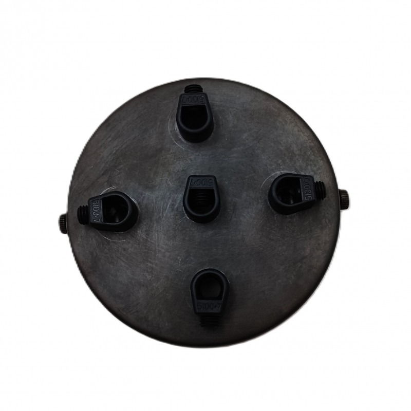 Multi cord grip metal ceiling rose dark antique finish 5 way with strap and nuts (COPY)