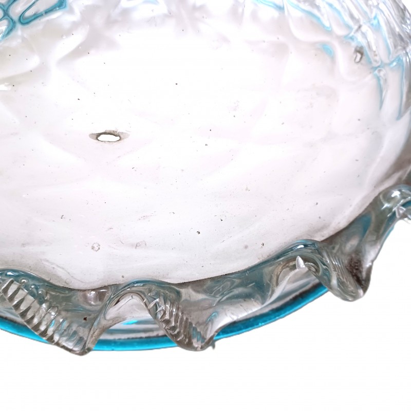 Venetian light blue clear glass chandelier bottom bowl Circa 1860