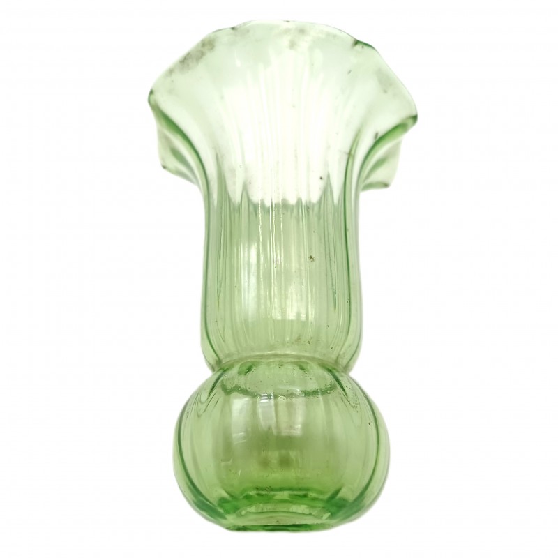Antique Venetian chandelier glass tulip canopy in green