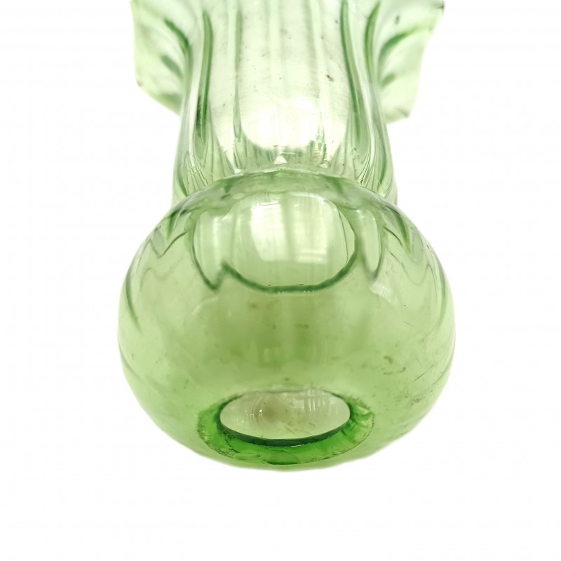 Antique Venetian chandelier glass tulip canopy in green