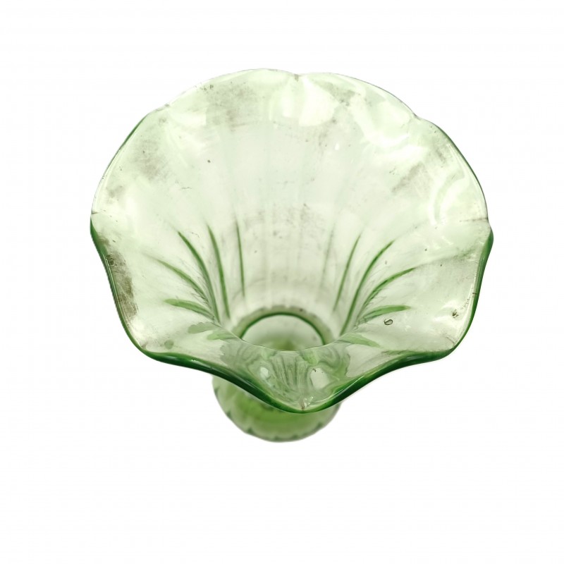 Antique Venetian chandelier glass tulip canopy in green
