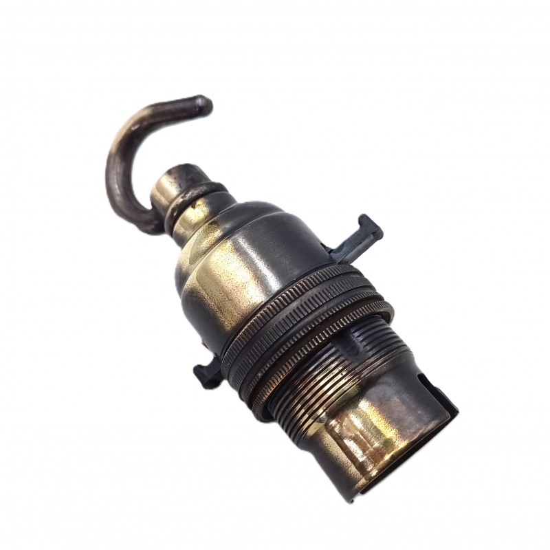 switched hook lampholder various finishes B22 large standard bayonet cap