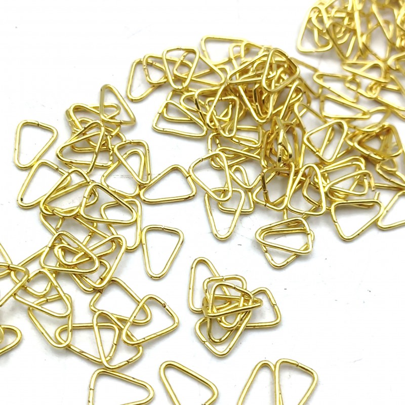Tiny chandelier brass triangle clips crystal connectors 100 clips