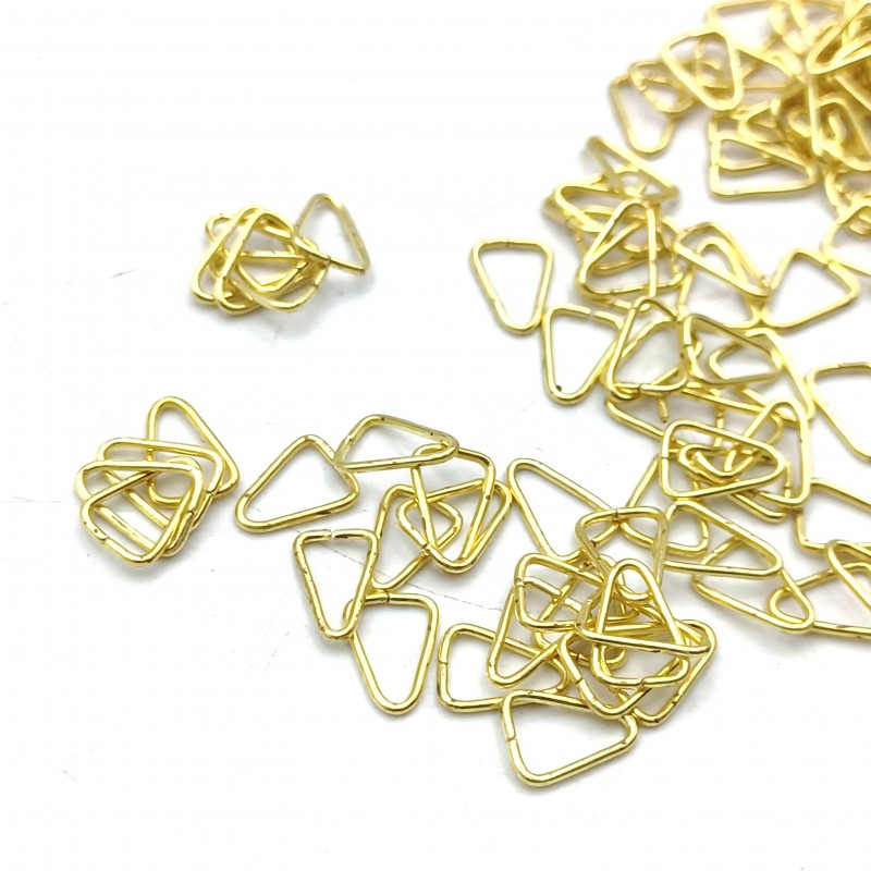 Tiny chandelier brass triangle clips crystal connectors 100 clips