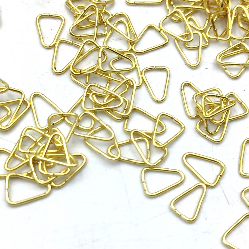 Tiny chandelier brass triangle clips crystal connectors 100 clips