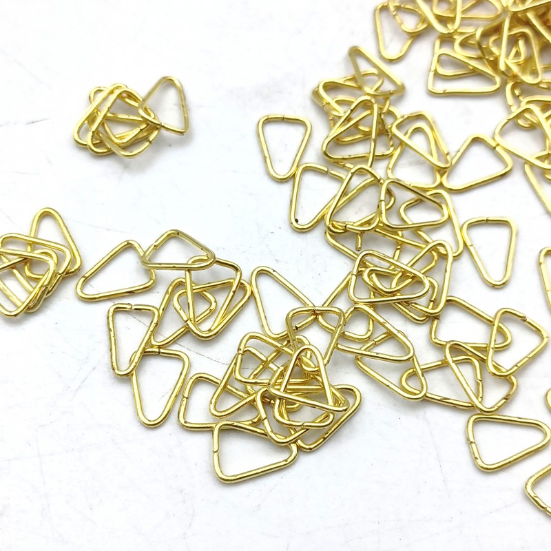 Tiny chandelier brass triangle clips crystal connectors 100 clips