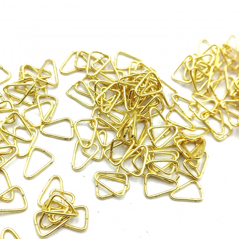 Tiny chandelier brass triangle clips crystal connectors 100 clips