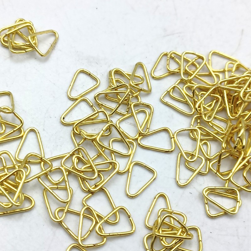 Tiny chandelier brass triangle clips crystal connectors 100 clips