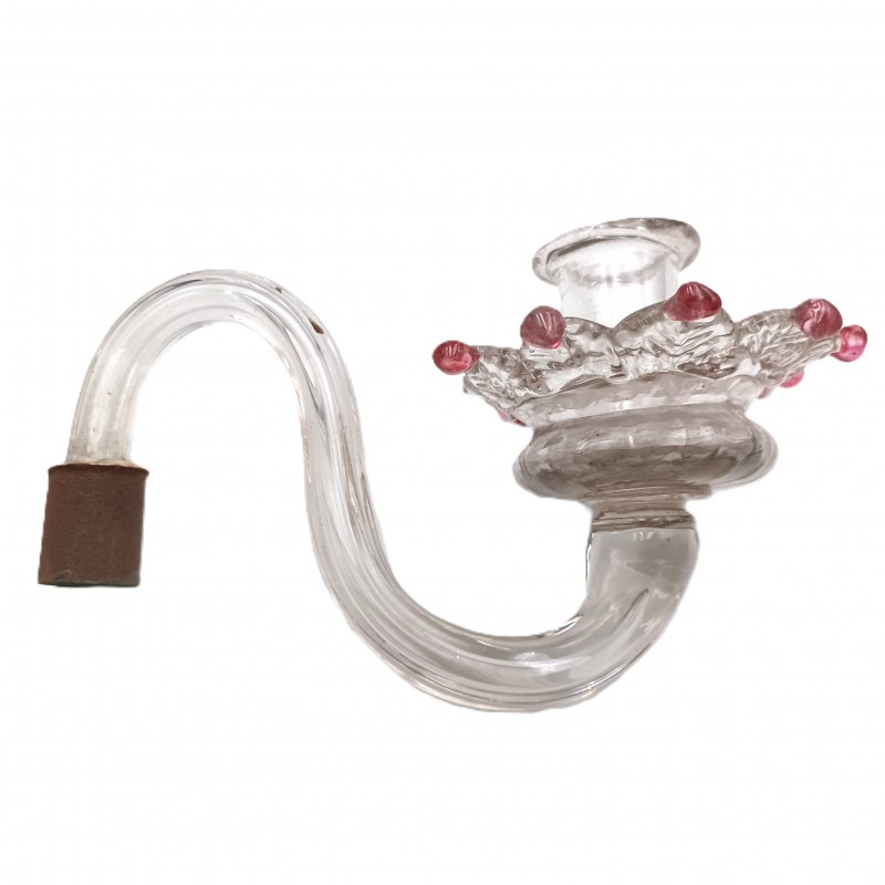 Antique Murano Clear Glass chandelier arm and pan
