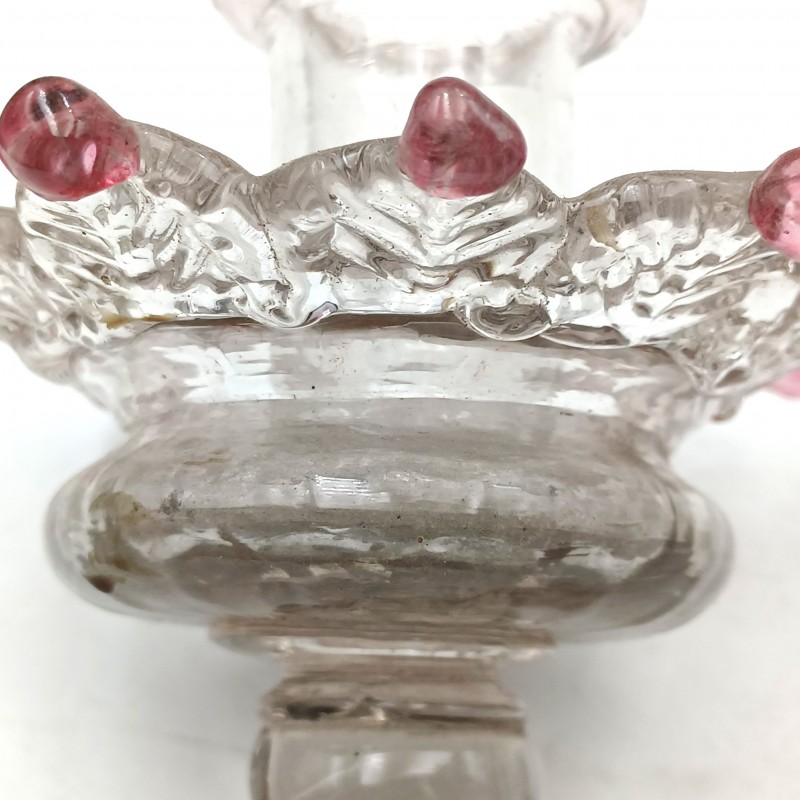Antique Murano Clear Glass chandelier arm and pan