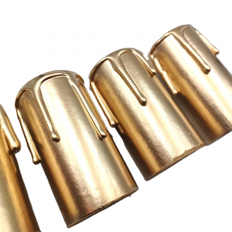 5 hand made Candle Tubes gold coloured drip Card 60mm x 32mm internal