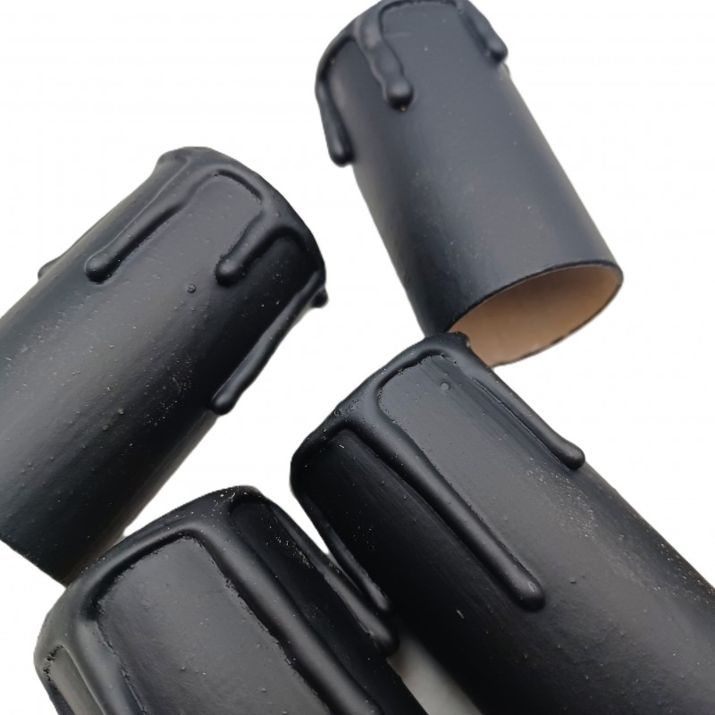 5 hand made Candle Tubes black coloured drip Card 65mm x 32mm internal