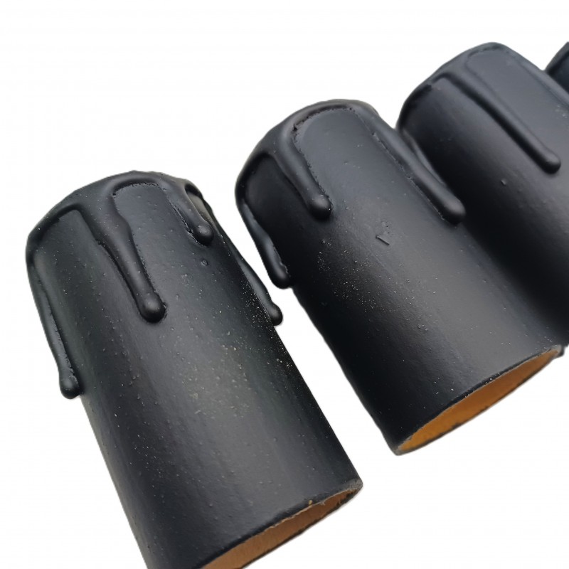 5 hand made Candle Tubes black coloured drip Card 65mm x 32mm internal
