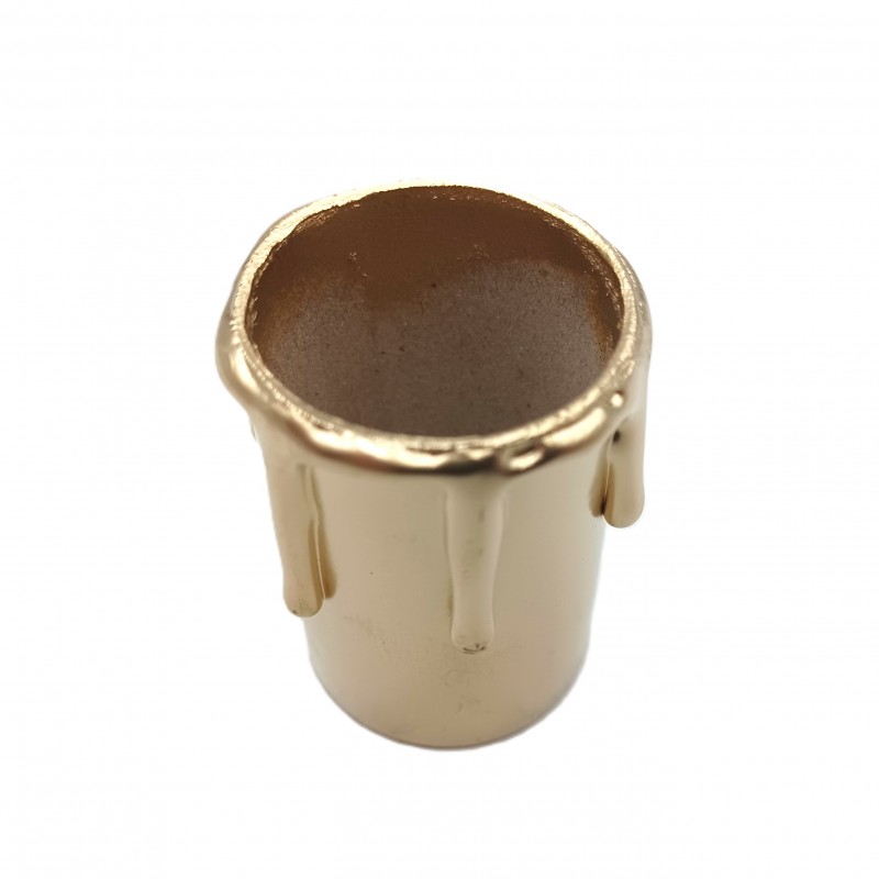 Hand made Candle Tubes for chandeliers gold coloured drip Card 50mm x 32mm internal 