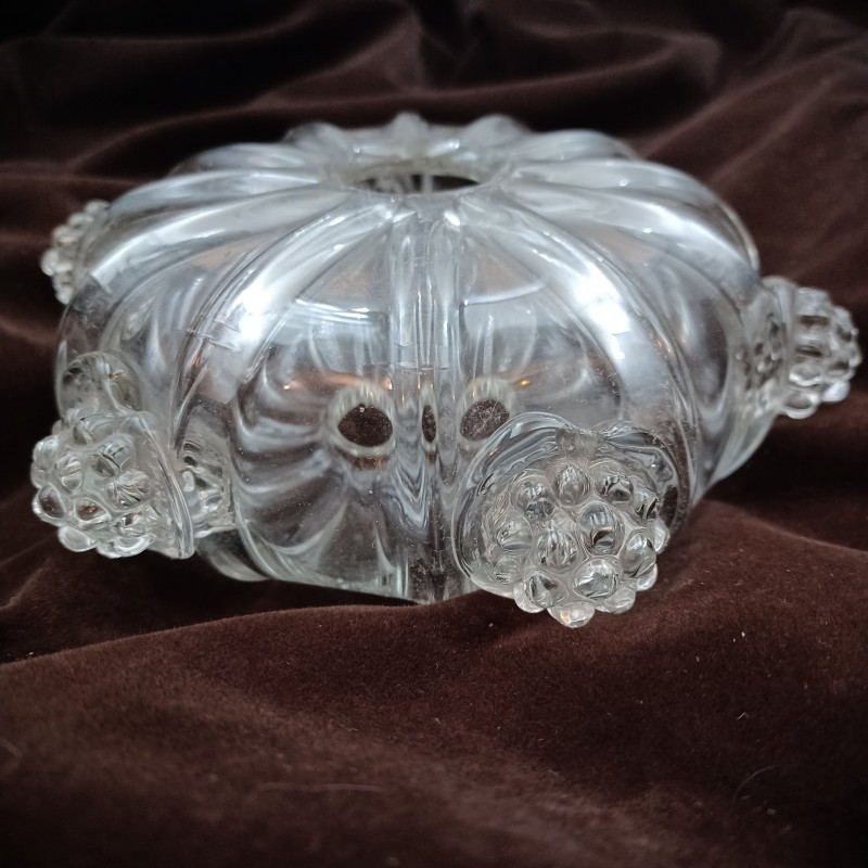 Antique Venetian chandelier glass stem section clear