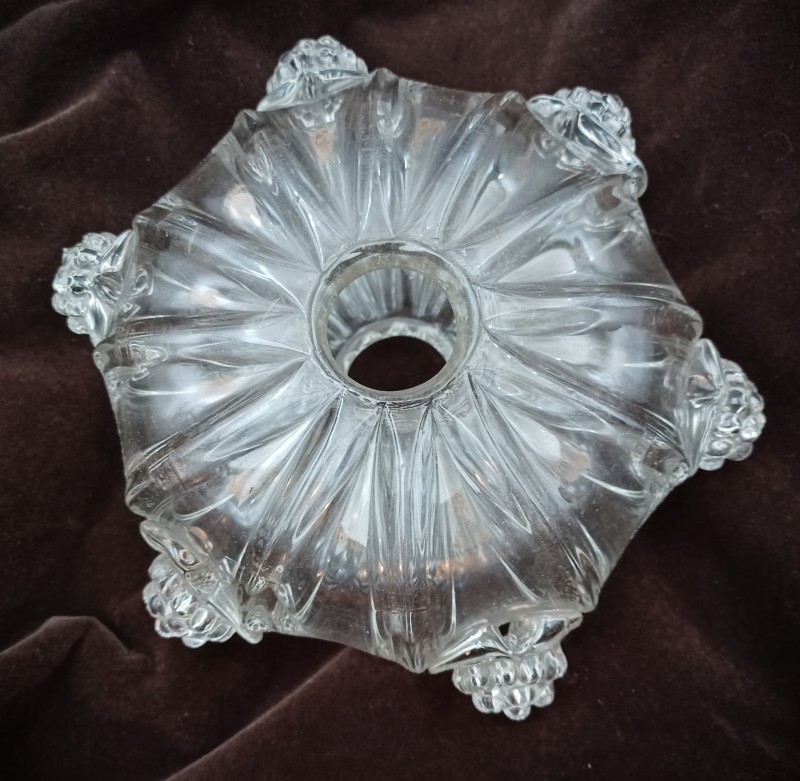 Antique Venetian chandelier glass stem section clear