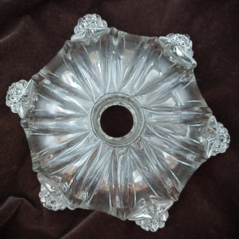 Antique Venetian chandelier glass stem section clear