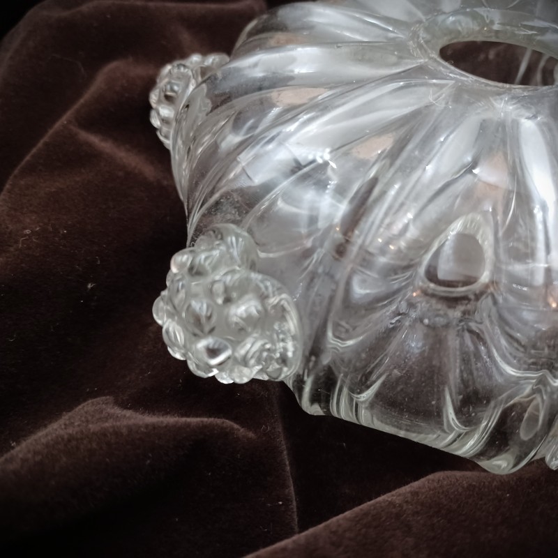Antique Venetian chandelier glass stem section clear