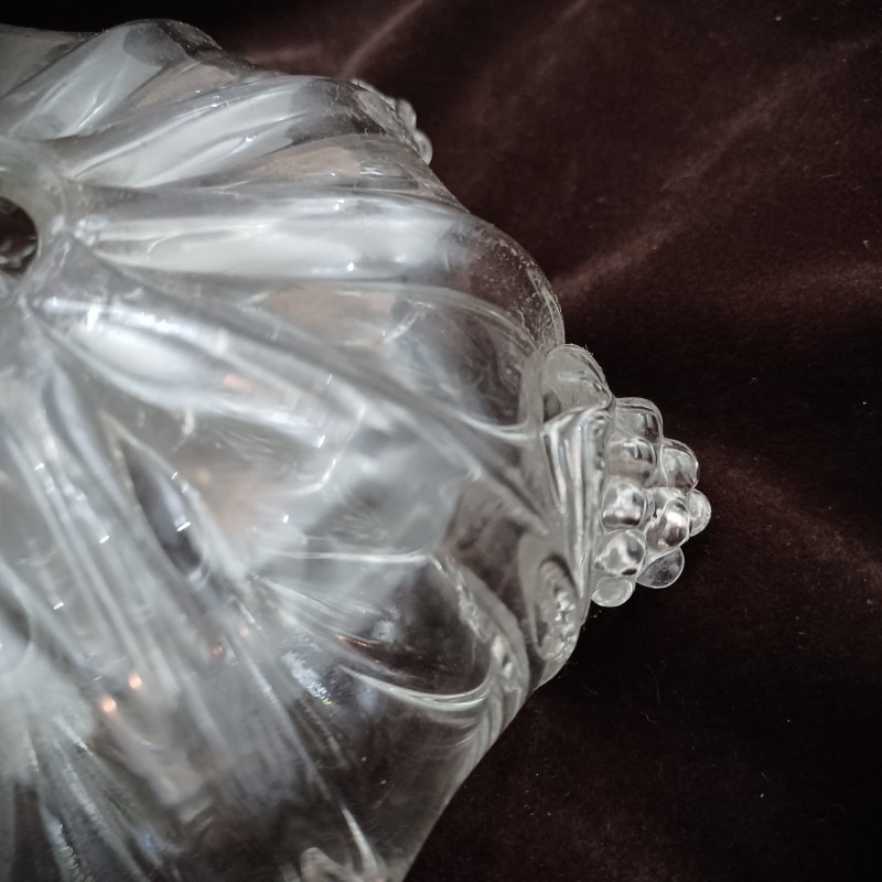 Antique Venetian chandelier glass stem section clear